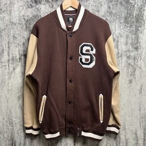 VTG Y2K Southpole Letterman Jacket Mens 2XL Brown Tan Varsity Hip Hop Retro